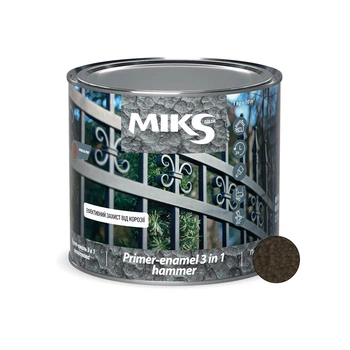Грунт-эмаль Miks Color 3 в 1 молотковая графитовая 0,65 кг