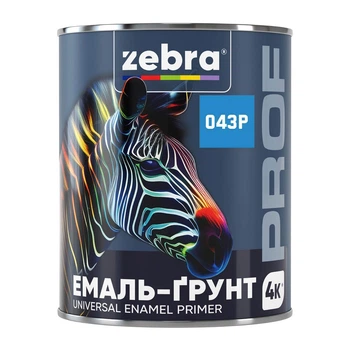Эмаль-грунт Zebra PROF 1143 043P голубая 0,8 кг