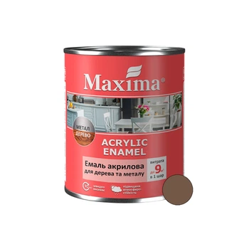 Эмаль акриловая для дерева и металла Maxima орех 0,75 л