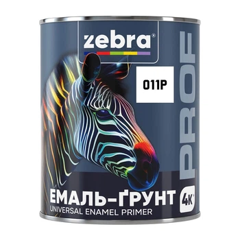Эмаль-грунт Zebra PROF 1111 011P белая матовая 2,5 кг