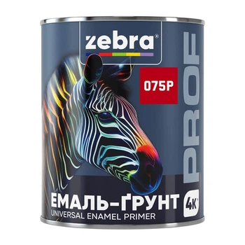Эмаль-грунт Zebra PROF 1175 075P красная 2,5 кг