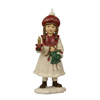 Іграшка на ялинку Дівчинка з лялькою BonaDi K07-434 12,5 см