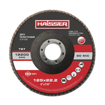 Диск пелюстковий плоский HAISSER 5412701 Р36 Т27 125*22,2 мм