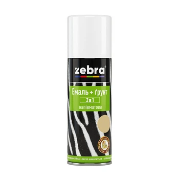 Эмаль-грунт аэрозольная ZEBRA 2в1 полуматовая 14 бежевая 400 мл