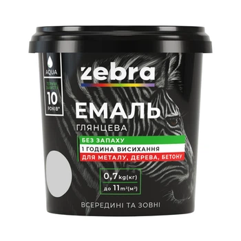 Эмаль акриловая Зебра 16 светло-серая 0,7 кг