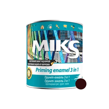 Грунт-эмаль антикоррозионная Miks Color 3 в 1 шоколадно-коричневая 2,5 кг