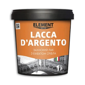 Лак защитный Element Lacca D'Argento с эффектом серебра 1 л