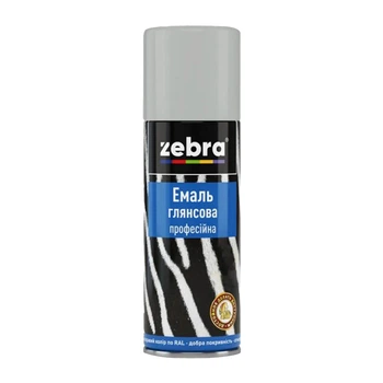 Эмаль глянцевая профессиональная ZEBRA 138 RAL7035 светло-серая 400 мл