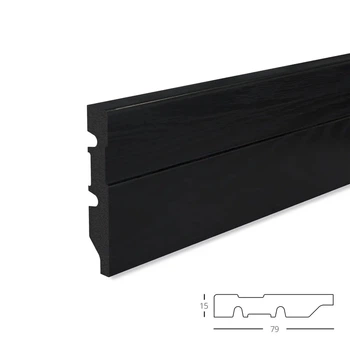 Плинтус MARCO decor SPC 7915-281 черный 79*2900 мм