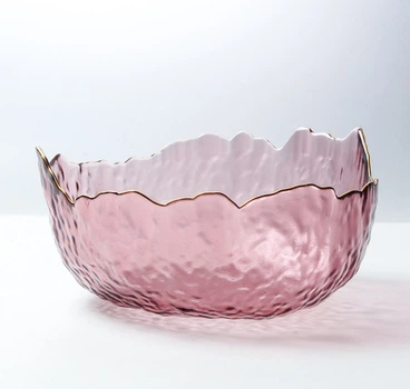 Салатник Glass скляний 16 см Рожевий (18453)