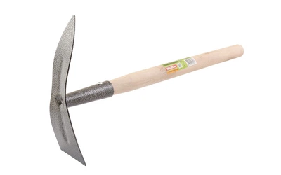 Садовая мотика MASTERTOOL 380×180 мм с удлиненной деревянной ручкой, молотковая покраска