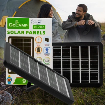 Солнечная панель портативная для зарядки телефонов, планшетов Solar Panel CcLamp CL-980WP 8W 9V IP65 (2627)