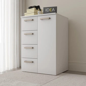 Комод на 4 шухляди з дверима IDEA ТКБ-363 Білий