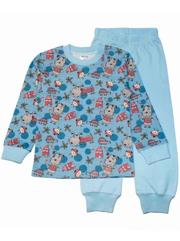 Піжама дитяча InterKids Собачки блакитна 3027 122 см
