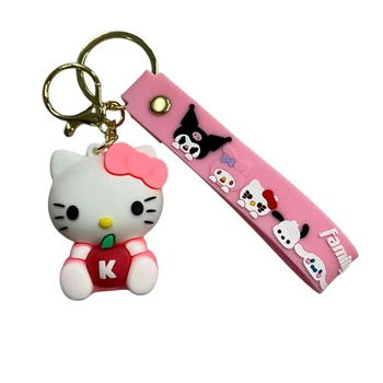 Брелок Hello Kitty Хеллоу Кітті біло-рожевий сидить