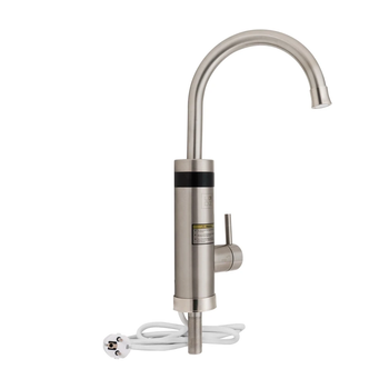 Проточный водонагреватель кухонный Lidz Warm 060 Nickel 3 КВт + гибкая подводка 1/2" ВВ 60 см