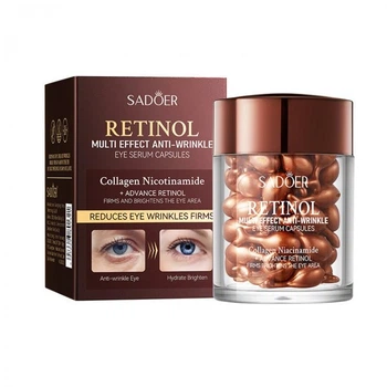 Сироватка для шкіри навколо очей в капсулах SADOER Retinol Multi-Effect Anti-Wrinkle Eye Serum, з ретинолом та колагеном, 34 г