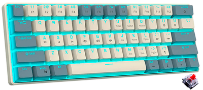 Клавіатура HXSJ V900 RETRO PRO / MX Red / Type-C / Механічна / Ice Blue