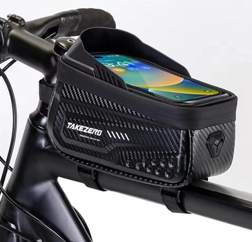 Велосипедна нарамна сумка для смартфона TAKEZERO BAG607 водонепроникна чорна