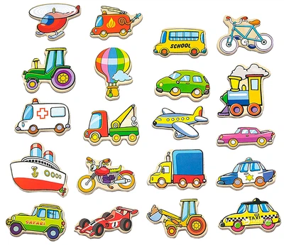 Набір магнітних фігурок Viga Toys "Транспорт" 20 шт (58924VG) (6934510589240)