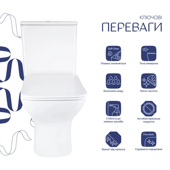 Унітаз підлоговий Aries Rimless 620x360x800 мм, White, з сидінням Slim Duroplast/ Soft-close/ Quick Release QT03228302W Qtap