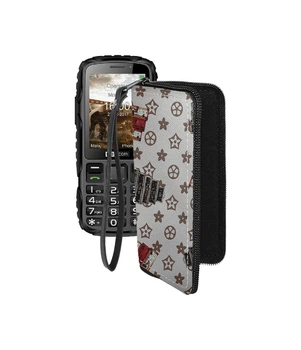 Чохол-гаманець з екошкіри для телефону Maxcom MM920 Луі-Вітон-білий