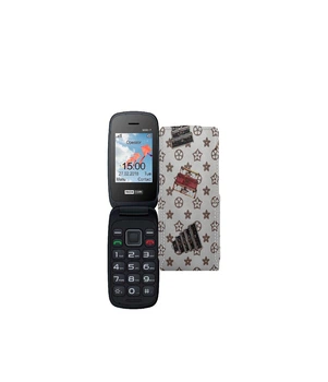 Чохол-флип з екошкіри для телефону Maxcom MM817 Луі-Вітон-білий