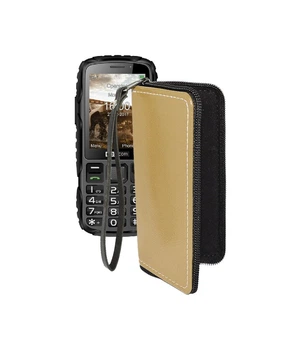 Чохол-гаманець з екошкіри для телефону Maxcom MM920 Бежевий