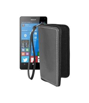 Чохол-гаманець з екошкіри для телефону Microsoft Lumia 950 XL Сірий