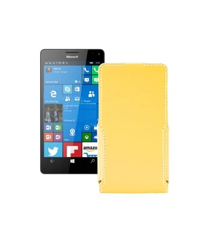 Чохол-флип з екошкіри для телефону Microsoft Lumia 950 XL Жовтий