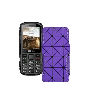 Чохол-книжка з екошкіри для телефону Maxcom MM920 Фіолетовий ромб