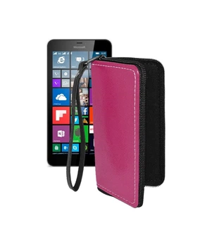 Чохол-гаманець з екошкіри для телефону Microsoft Lumia 640 XL Рожевий