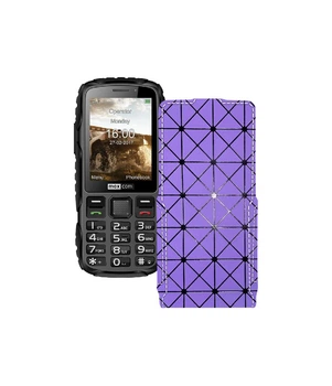 Чохол-флип з екошкіри для телефону Maxcom MM920 Фіолетовий ромб