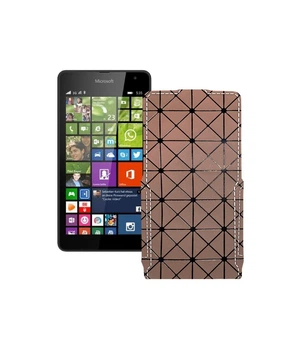 Чохол-флип з екошкіри для телефону Microsoft Lumia 540 Коричневий ромб