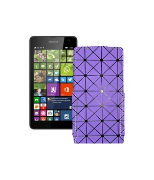Чохол-флип з екошкіри для телефону Microsoft Lumia 540 Фіолетовий ромб
