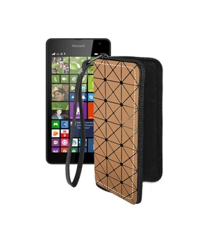 Чохол-гаманець з екошкіри для телефону Microsoft Lumia 540 Коричневий ромб