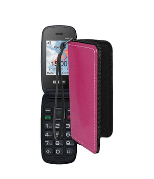 Чохол-гаманець з екошкіри для телефону Maxcom MM817 Рожевий