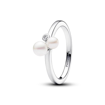 Срібна каблучка Pandora з дуетом перлин 193156C01 60 .