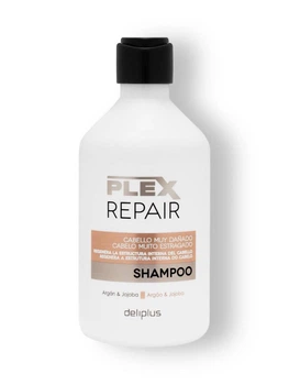 Шампунь Deliplus Plex Repair з аргановою олією та жожоба для відновлення і живлення сухого, ламкого та дуже пошкодженого волосся 400 мл