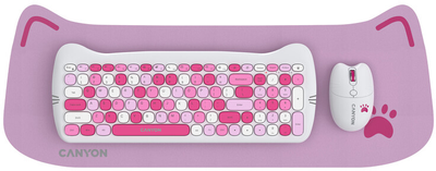 Комплект беспроводной Canyon HSET-W6 Kitty Edition Wireless Pink (CNS-HSETW6PK)