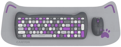 Комплект бездротовий Canyon HSET-W6 Kitty Edition Wireless Violet (CNS-HSETW6VT)