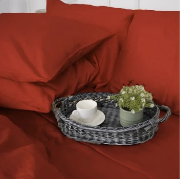Простынь на резинке MirSon Satin Premium 0081 Terracotta 180x200 см (2200010929461)