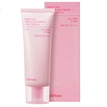 Выравнивающий солнцезащитный крем Celimax Heart Pink Tone Up Sun Cream SPF50+ PA++++ 40 мл