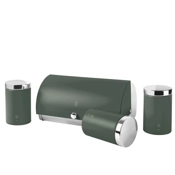 Набор хлебниц с тремя емкостями для хранения продуктов Berlinger Haus Matte Green Collection (BH-6833)