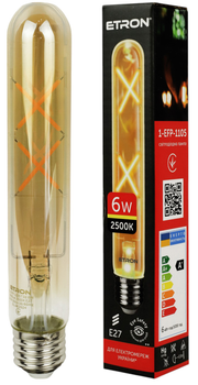 Светодиодная лампа ETRON 1-EFP-1105 6W 2500K T30 E27 Golden