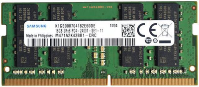 Samsung DDR4 16GB 2400MHz SO-DIMM для ноутбуків, Non-ECC, CL17, 1.2V (M471A2K43BB1-CRC)