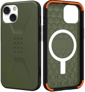 Чохол для Iphone 14/13 UAG Civilian MagSafe (Original) Olive Drab протиударний 114036117272