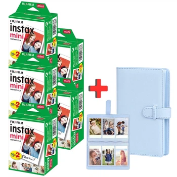 Фотопапір Fujifilm INSTAX MINI 100 фото (54 x 86мм 5х20 знімків) + Фотоальбом блакитний на 108 фото (в Подарунок) / картридж сумісний з камерами Fuji Instax Mini 12, 11, Evo, 40, 90, 99, 9, LiPlay та принтерами SP-1, SP-2, Mini Link, Link2, Link3