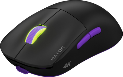 Ігрова миша бездротова HATOR Quasar 2 Ultra 4K Wireless Black/Lilac (HTM570BL)