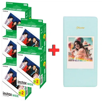 Фотопапір Fujifilm INSTAX Wide 100 фото (54 x 86мм 5х20 знімків) + Фотоальбом бірюзовий на 64 фото (в Подарунок) / картридж сумісний з камерами Instax Wide 210 200 100 300 400